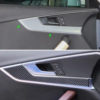 car carbon fiber interior door handle panel cover sticker trim for audi a4 b9 a4l 2017 2018