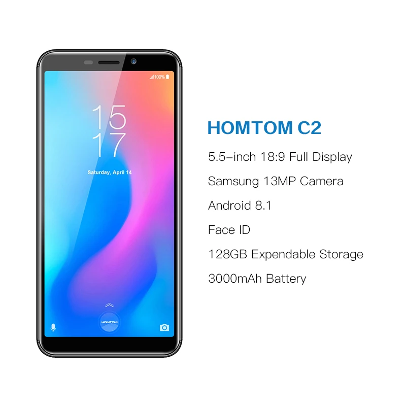 Глобальная версия HOMTOM C2 Мобильный телефон 5 дюймов 2 Гб 16 3000mAh18: 9 Face ID 4G LTE Android 8 1 13