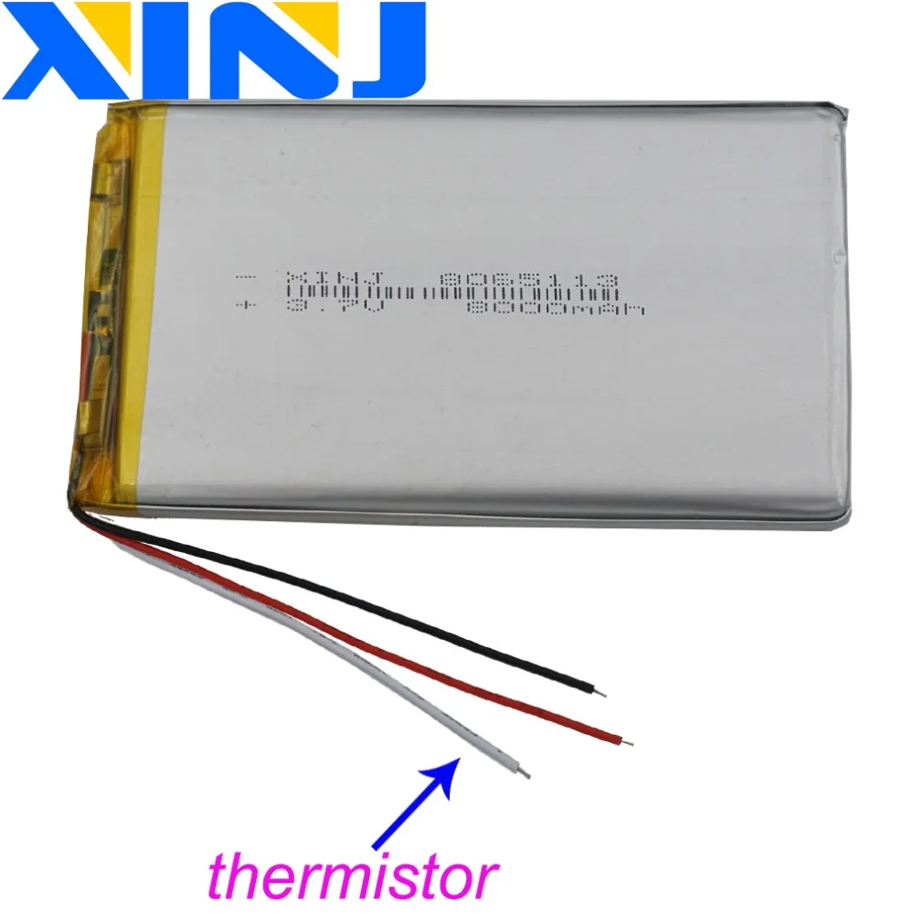 XINJ 3 7 V 8000 mAh провода для термистора Li Po полимерная батарея 8065113 ipod Портативный ТВ