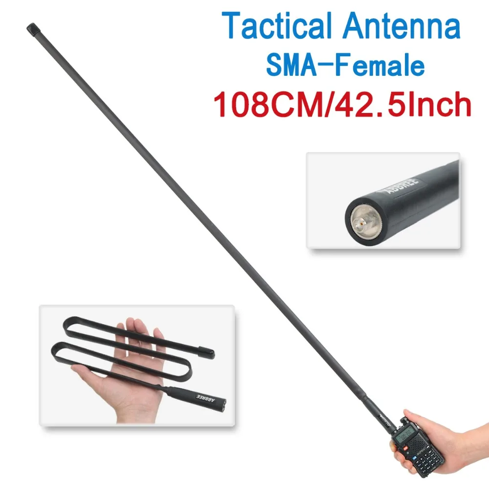 108 см SMA-Dual Band 144/430 МГц складной тактический антенна для Baofeng UV-82 UV-5R BF-888S плюс иди и болтай Walkie Talkie Ham радио