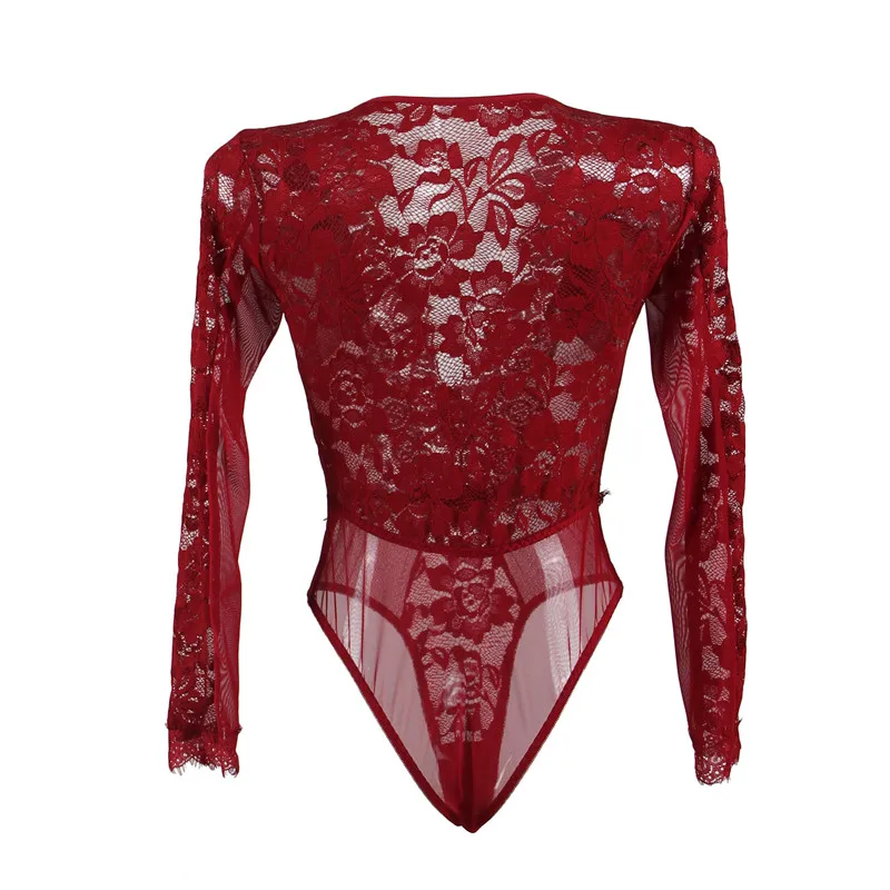 

Delight Red Sexy Lingerie Teddy Bust Padded Fascinating Chemise Femme Seductive Straped Lace Sleepwear DaDa80588