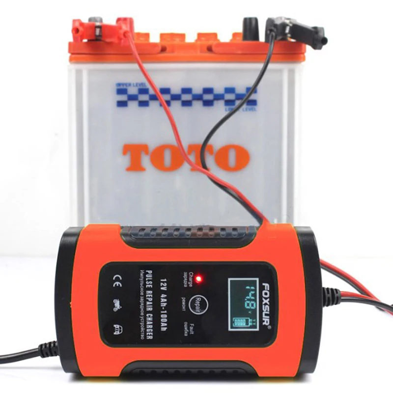 12V 20Ah 60Ah 100Ah свинцово-кислотный Батарея Зарядное устройство UPS мотоциклов и автомобилей Батарея Зарядное устройство ремонт импульса Зарядное устройство с ЖК-дисплей Дисплей