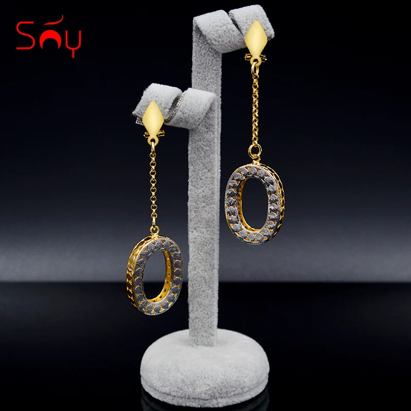 

Sunny Jewelry Fashion Jewelry 2021 Long Drop Dangle Women's Earrings Exquisite Jewelry Round Hollow For Wedding Party Daily Gift