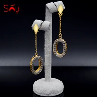 sunny jewelry fashion jewelry 2021 long drop dangle womens earrings exquisite jewelry round hollow for wedding party daily gift