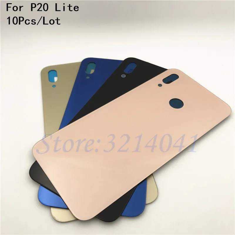 

10 шт./лот Новая задняя крышка батарейного отсека Корпус для Huawei P20 Lite Nova 3e Задняя стеклянная крышка корпуса Запасные части с логотипом