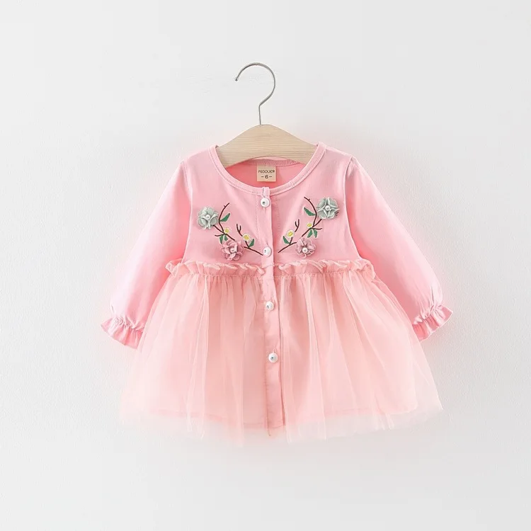 Autumn Fall new children's clothing embroidered China Style Dresses infant child dress Newborn baby long sleeve casual Cardigan | Детская