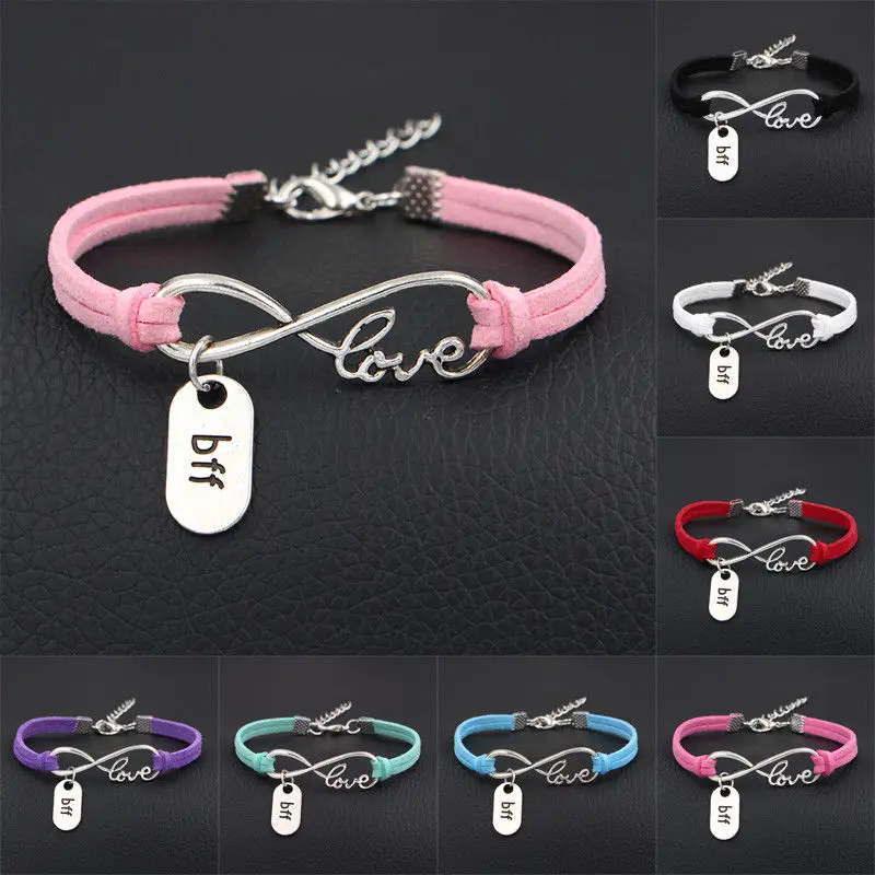 Лучший друг bff шармы &quotнавсегда&quot Серебряные Подвески Бесконечность любовь