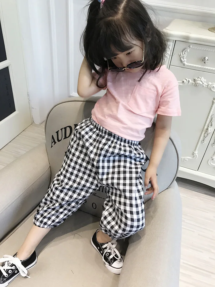 2019 летние тонкие шаровары длиной до колен для девочек три цвета | Мать и ребенок