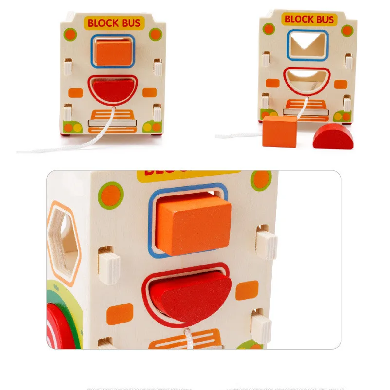 Деревянные строительные блоки потащенный поезд детские игрушки Образование