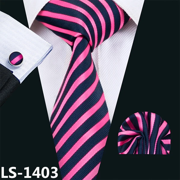 LS-236, мужской галстук, фиолетовый, однотонный, шелк, галстук, жаккардовый, плетеный платок, запонки, Barry.Wang, галстук для мужчин, вечерние, свадебные, деловые - Цвет: LS-1403