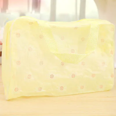 yellow Прозрачная пластиковая сумка для хранения с застежкой-молнией, дорожные сумки с застежкой-молнией и клапаном, Упаковочная Сумка для косметики - Цвет: yellow
