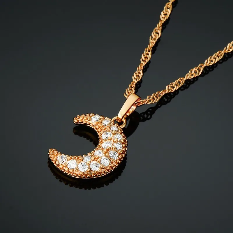 

Moon Necklaces Fashion Jewelry For Women Pendant Rhinestone Valentine' Gifts