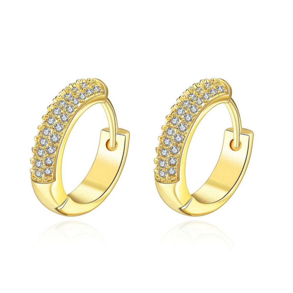 

Micro Paved CZ Yellow Gold Filled Huggie Hoop Earrings For Women