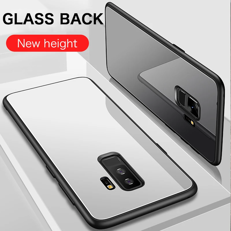 luxury mirror glass phone case for samsung galaxy s20 s10 e s9 s8 5g note 10 9 8 plus silicone protection cover free global shipping