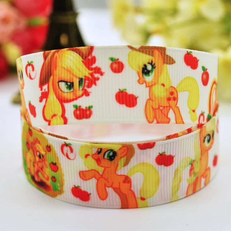 7/"(22 мм) Ruban My Little Pony вечерние атласные ленты с принтом героев мультфильмов, 10 ярдов
