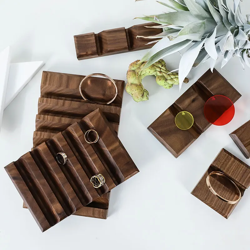 

Solid Wood Black Walnut Ring Display Tray Jewelry Display Tray Solid Wood Ring Display Holder