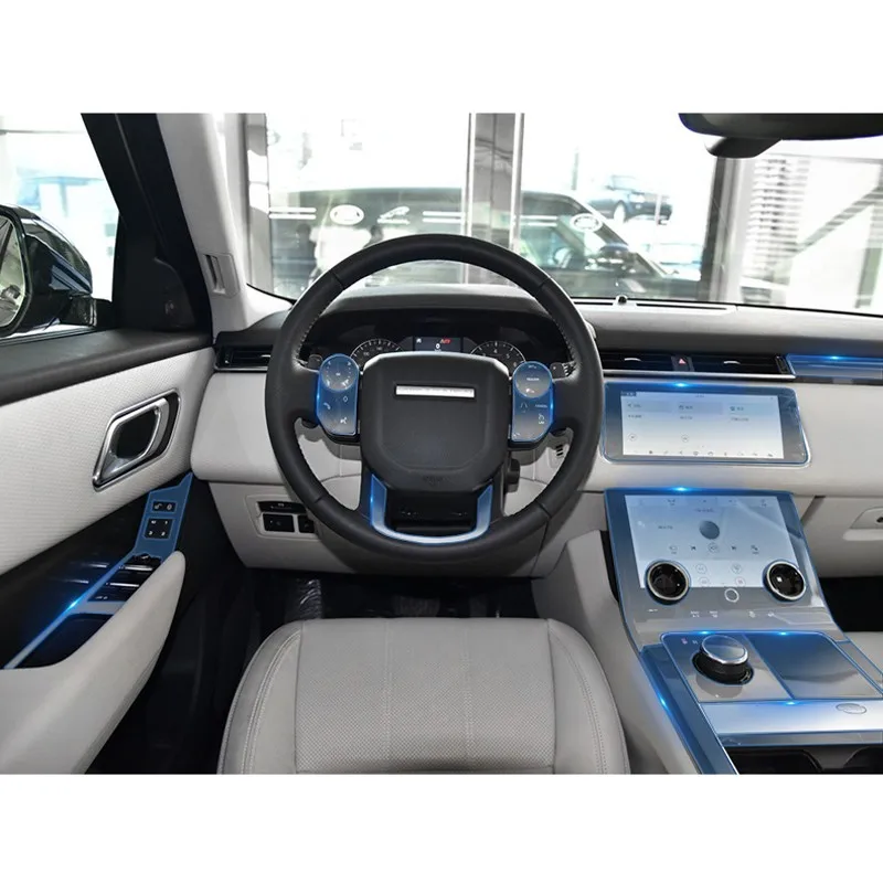 

Car Accessories Sticker For Range Rover Velar transparent PromotionTPU Film stickers badge for range rover Center console