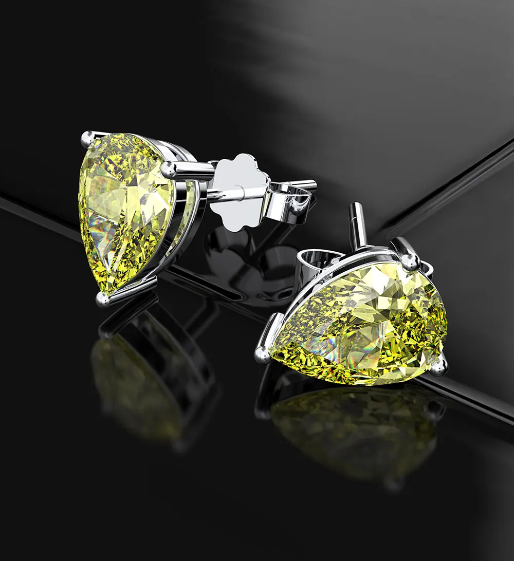 

Wong Rain Classic 925 Sterling Silver Water Drop Created Moissanite Gemstone Birthstone Ear Studs Earrings Jewelry Wholesale