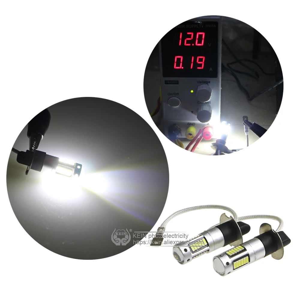 KEIN 2 шт. H3 светодиодный противотуманный фонарь для автомобиля 4014 30SMD