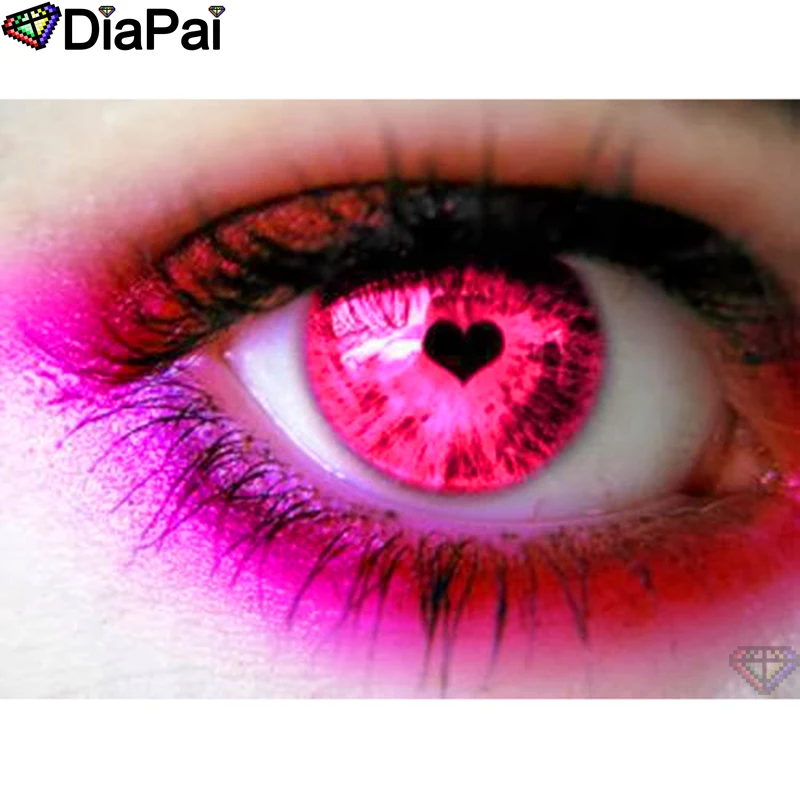 

DIAPAI 100% Full Square/Round Drill 5D DIY Diamond Painting "Heart character eye"Diamond Embroidery Cross Stitch 3D Decor A18792