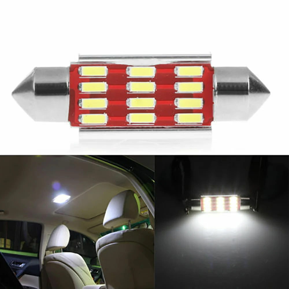 10 шт. 12LED 4014 SMD купольный festoon лампа 12В Лампа для чтения карты автомобильные