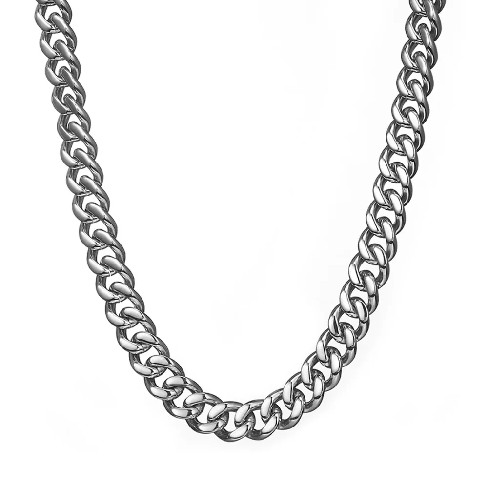 15mm 7-40inch Hot Stainless Steel Link Polished Silver Tone Cuban Curb Chain Mens Women Necklace Or Bracelet Jewelry Xmas Gift | Украшения