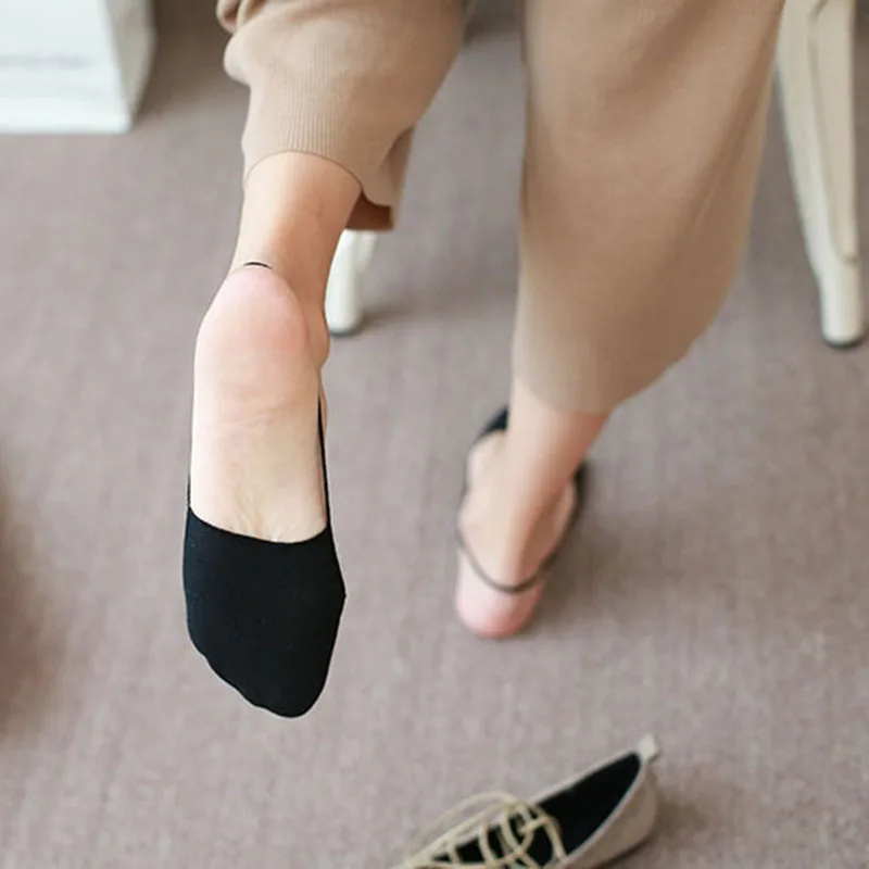 Носки женские хлопковые винтажные невидимые однотонные забавные дышащие