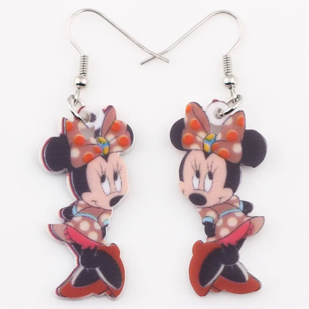 newei long drop brand cute pink mouse face earrings acrylic hot 2017 animal jewelry girls women cartoon earrings accessories free global shipping