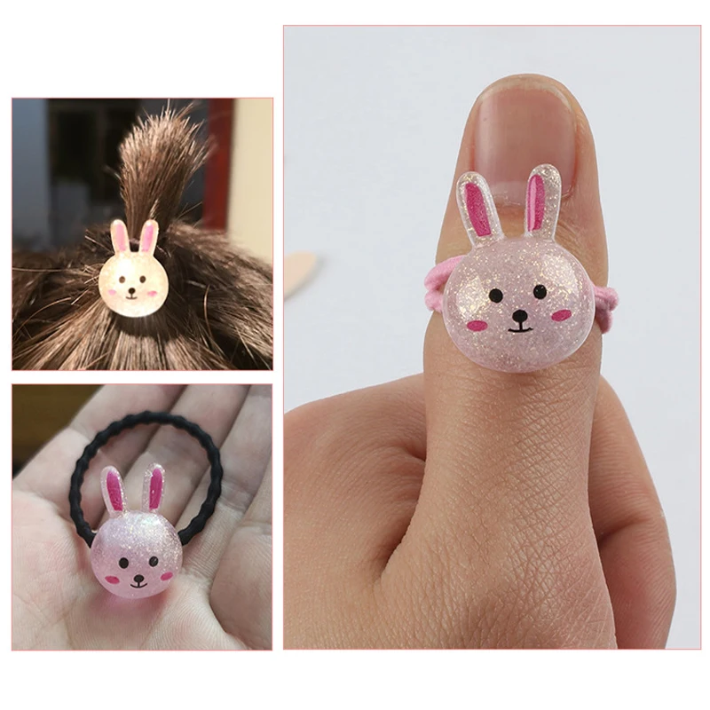 

2 PCS Cartoon Cute Animal Princess Headwear Kids Headdress Children Hair Ropes Girls Hair Accessories Baby Elastic Hair Bands