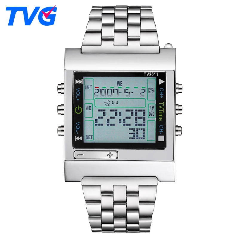 TVG Brand Men Sports Watches Military Quartz LED Digital Watch Men Waterproof Alarm Smart Remote Wrist Watch Relogio Masculino men digital watches relogio saat ots sports watch dual time auto date day led alarm black rubber band analog quartz military
