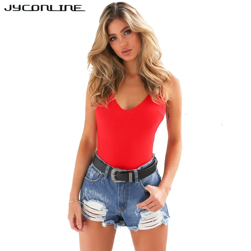 JYConline 2017 сексуальный женский боди летний топ с открытой спиной Облегающий