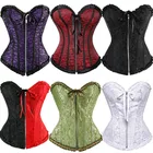 Корсет для талии, топ, бюстье, нижнее белье, кружевное женское нижнее белье, молния спереди, Цветочная парча, женский сексуальный винтажный костюм на Хэллоуин