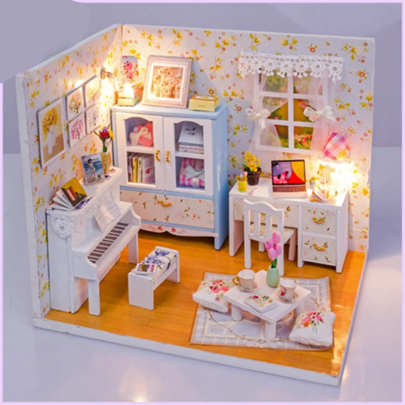 3D мини пазл DIY Ручная работа миниатюрная мебель кукольный домик модель здания