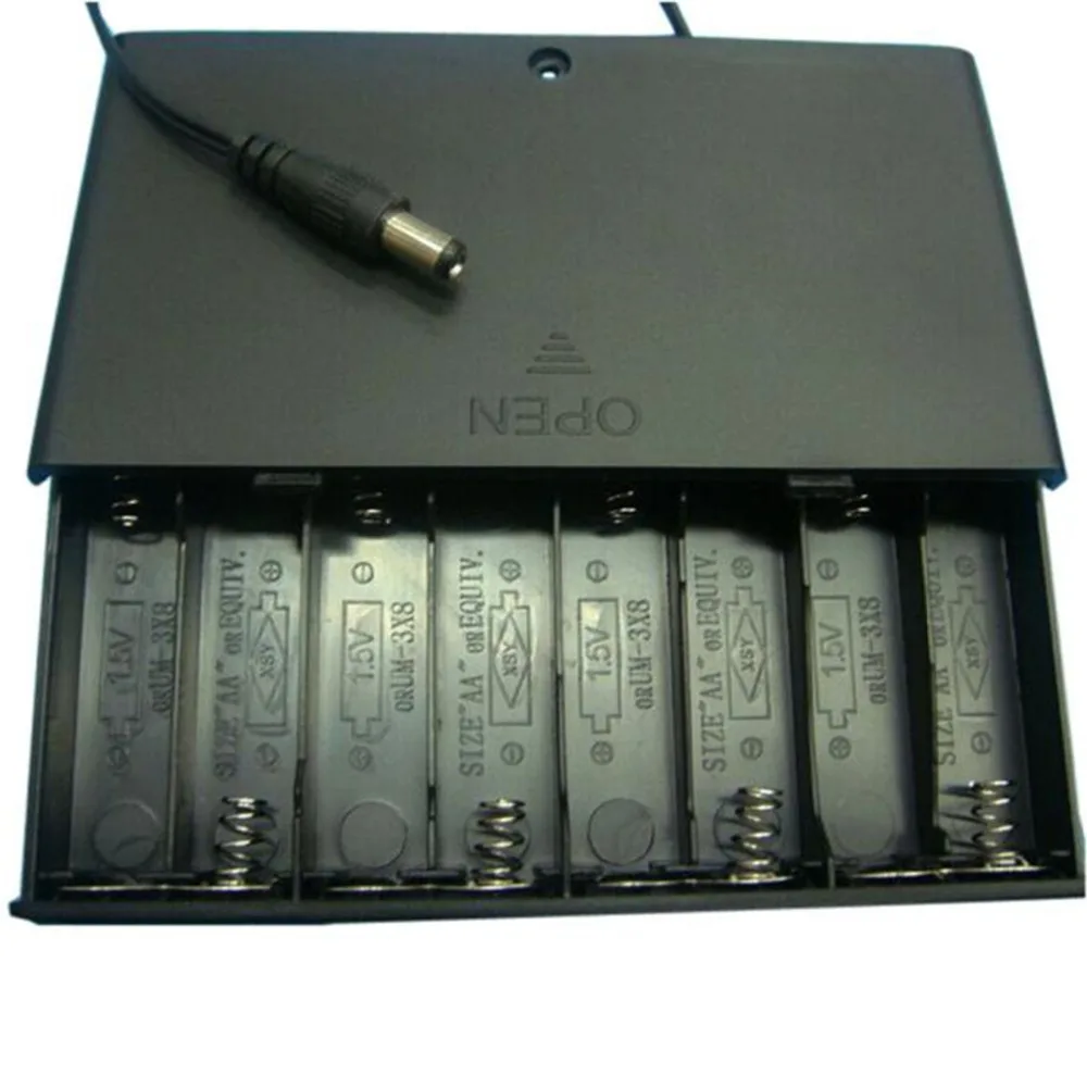Чехол держатель для аккумулятора DIY 12V 8 x AA с проводным переключателем Iqos Прямая