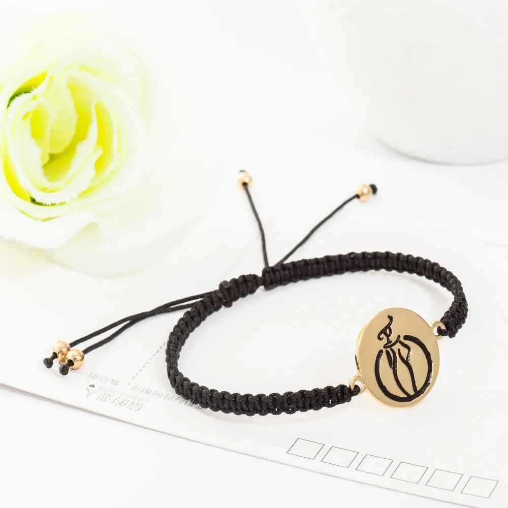 ISHOW черный строка плетеный браслет для мужчин и женщин ювелирные изделия