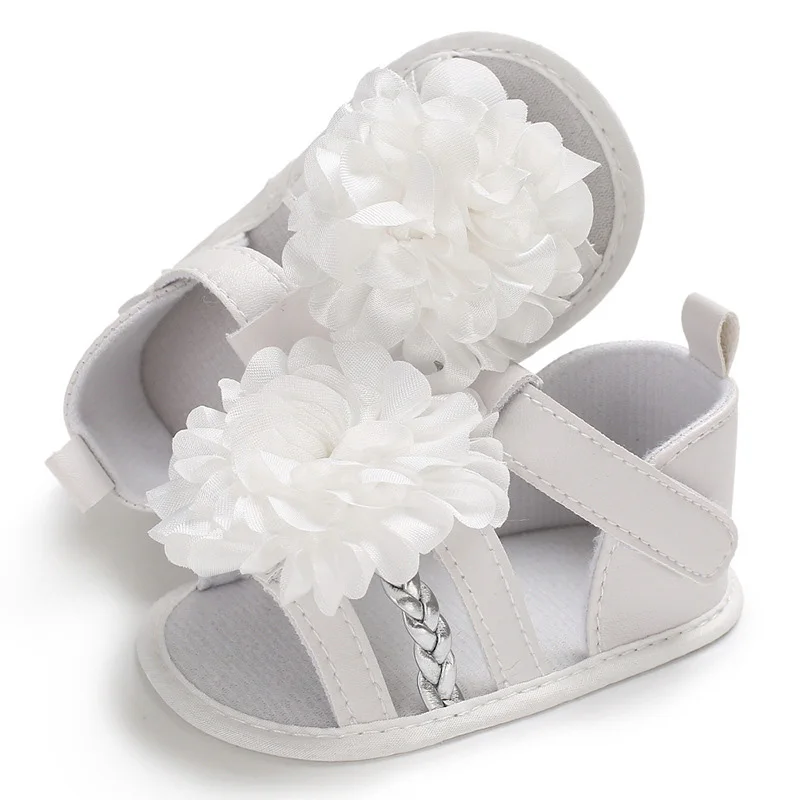 Big Flower Baby Girl Shoes Summer Infant Toddler Shoes First Walkers Soft Bottom Non-Slip Pu Leather Newborn Baby Shoes Schoenen