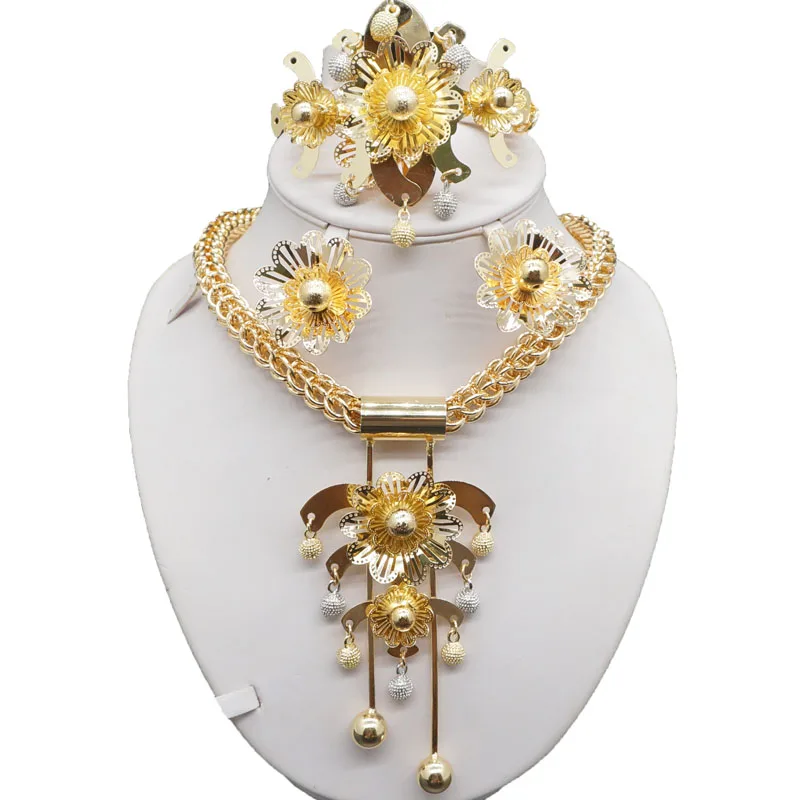 

Африканские Золотые Ювелирные наборы, женское свадебное ожерелье, новый дизайн, оптовая цена, большая цепь