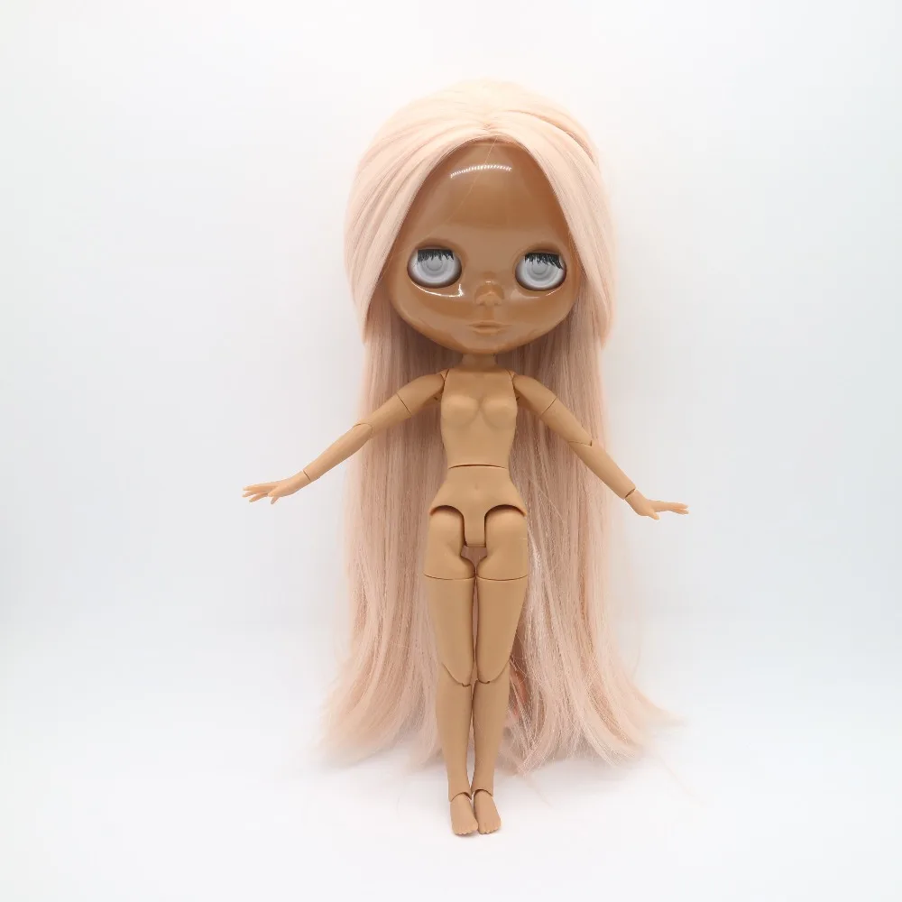 Без глаз чипы цельная кукла без одежды blyth кукла розовые волосы для DIY 20171012
