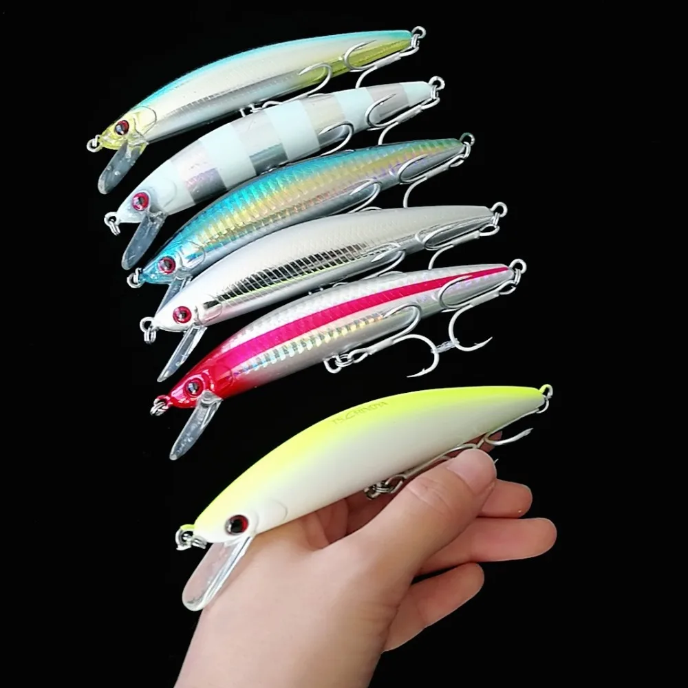 TSURINOYA DW37 6 шт. тонущие приманки Minnow 120 мм 40 г тройные Крючки искусственные жесткие приманки Leurre Dur воблеры для ловли карпа
