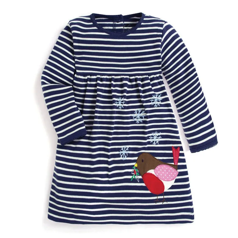 Jumping meters Long sleeve dresses girls clothes applique autumn kids dress for animals unicorn print | Детская одежда и обувь