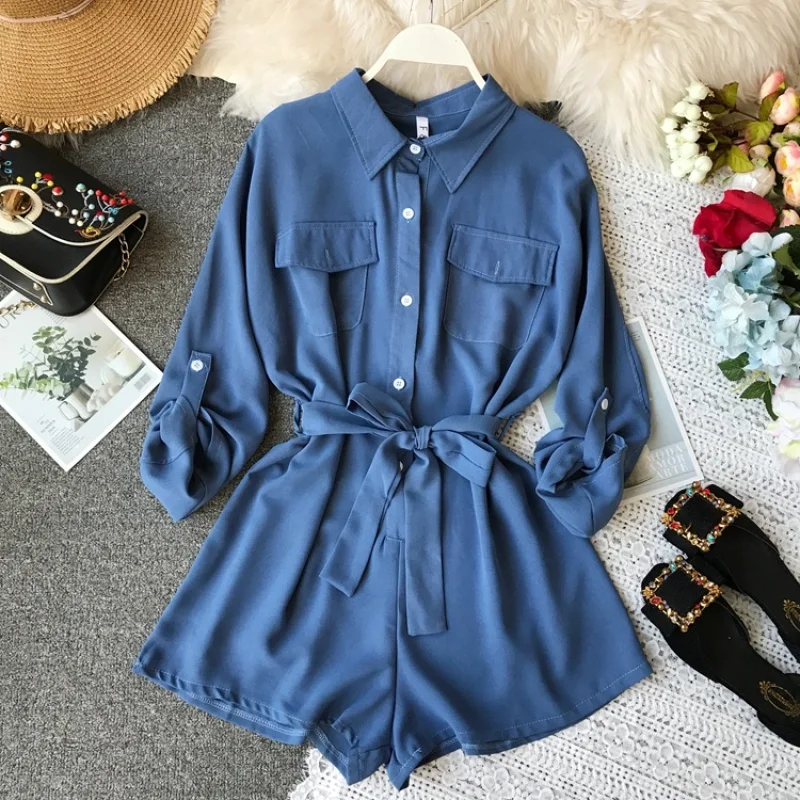 Женский однобортный комбинезон ALPHALMODA повседневный однотонный с длинными