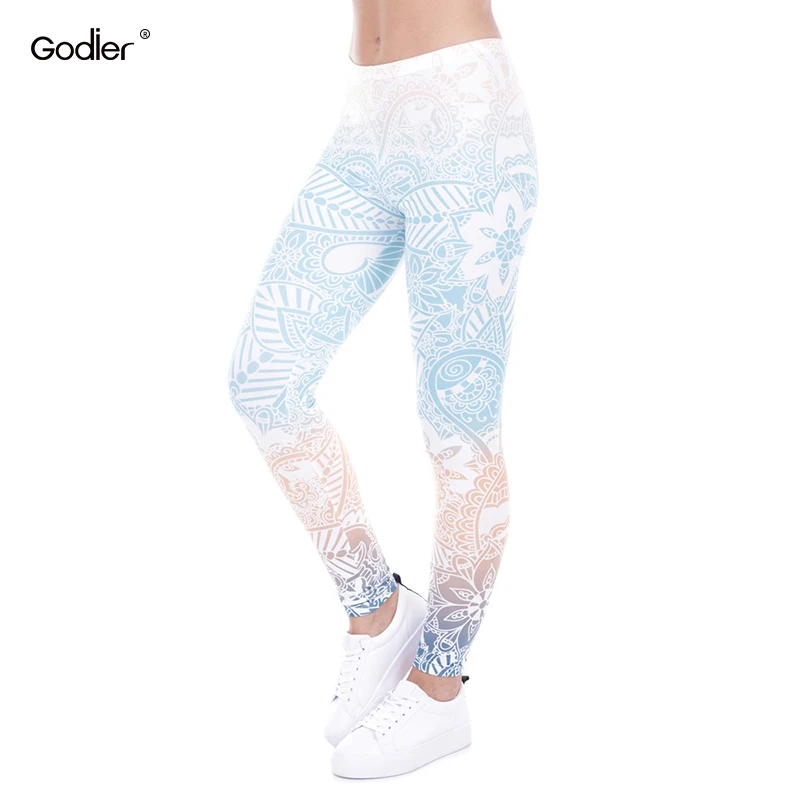 Леггинсы Godier женские с круглым принтом Омбре быстросохнущие эластичные