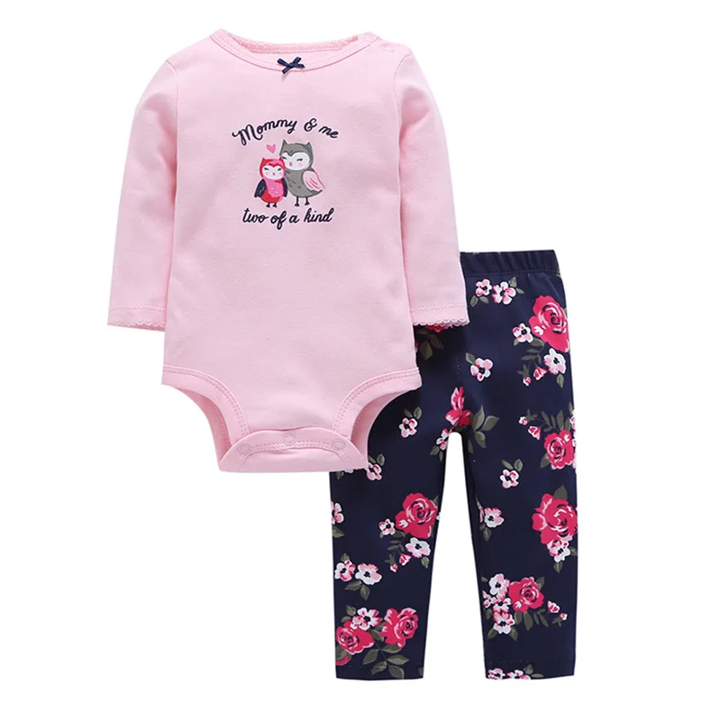 Осенние комплекты одежды для новорожденных девочек боди с длинным рукавом