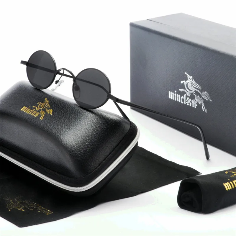 Винтажные маленькие овальные солнцезащитные очки в стиле панк для мужчин и