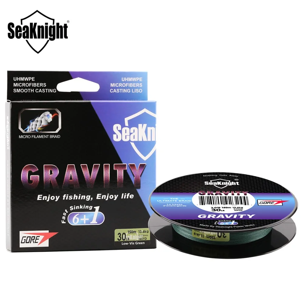 Новинка SeaKnight GRAVITY 7 прядей 150 м флюоровая рыболовная леска 6 + 1 GTX Тонущая плетеная