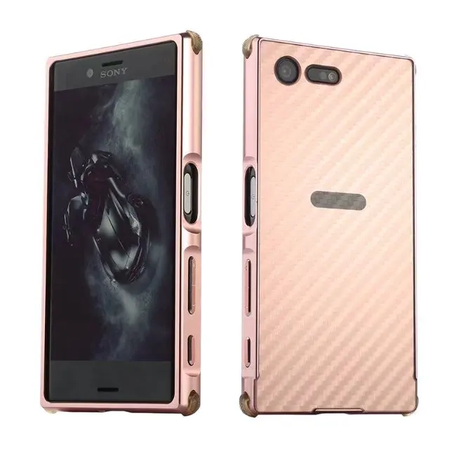 2 в 1 чехол для sony Xperia X Compact XZ1 XZ1 Compact XA2 XA2 Ultra L2 металлический бампер+ углеродное волокно зерно PC задний жесткий матовый чехол