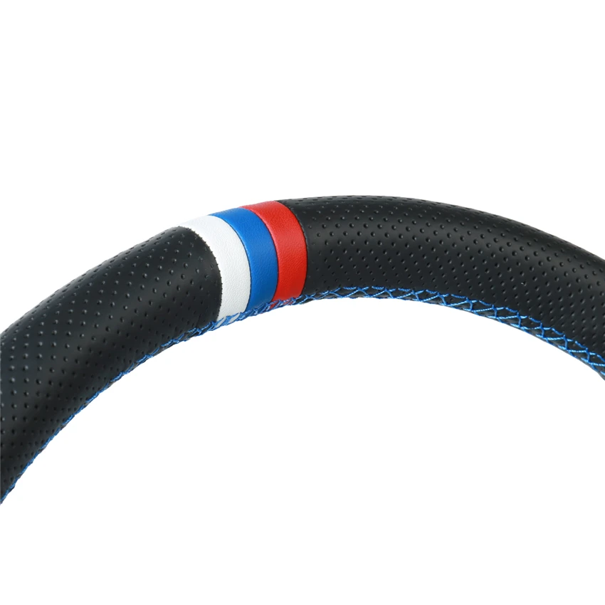 MEWANT черный натуральная кожа синяя замша чехол рулевого колеса автомобиля для BMW