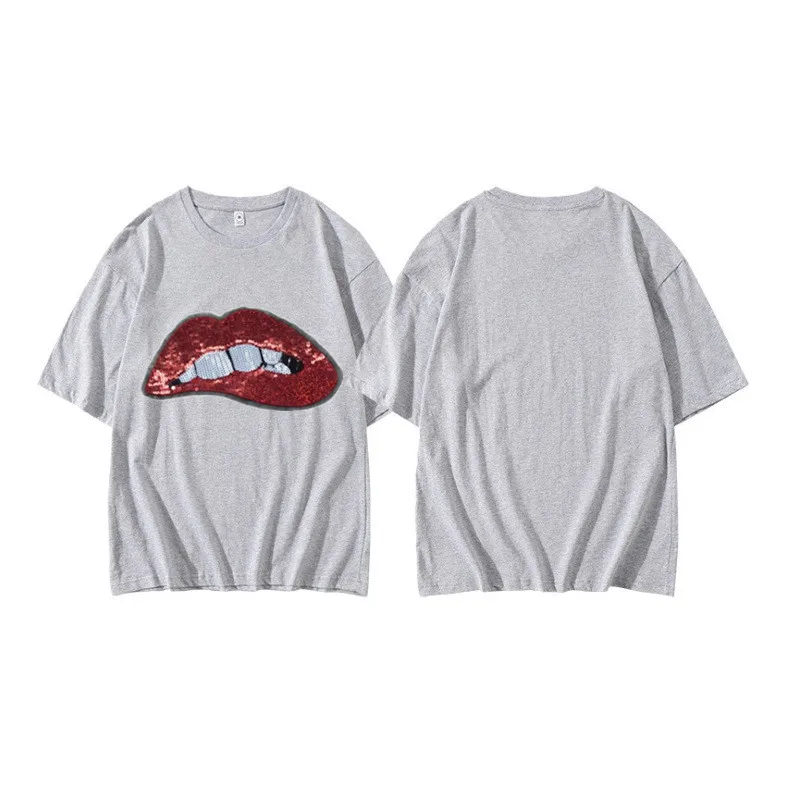 Женская футболка с коротким рукавом круглым вырезом и принтом|Футболки| |