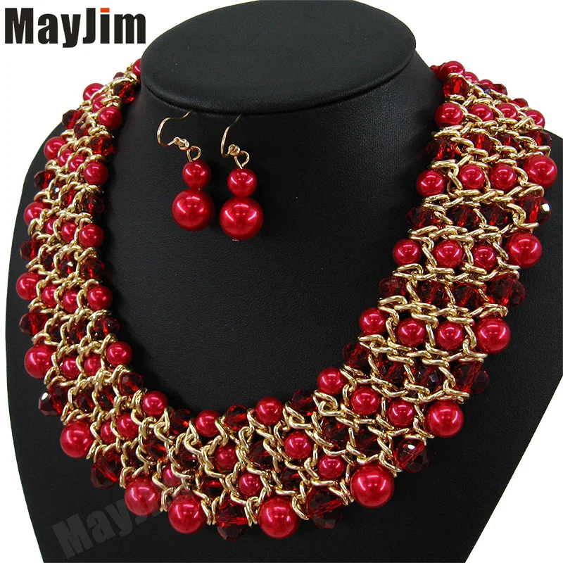 Заявление ожерелье 2017 мода ювелирные наборы Ручной Работы из бисера цепи большой