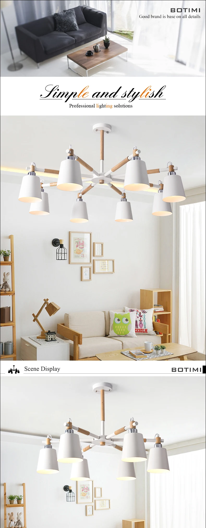 BOTIMI Lustre твердая деревянная люстра для железный абажур для гостиной светодиодный люстра освещение люстры Para Sala De Jantar домашняя лампа